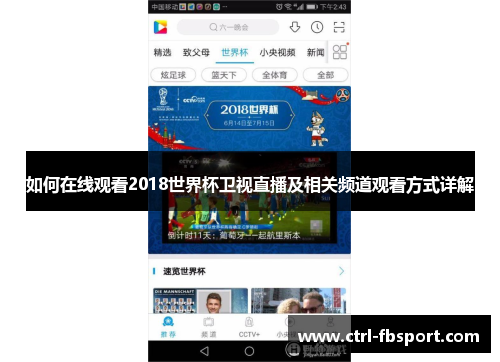 如何在线观看2018世界杯卫视直播及相关频道观看方式详解